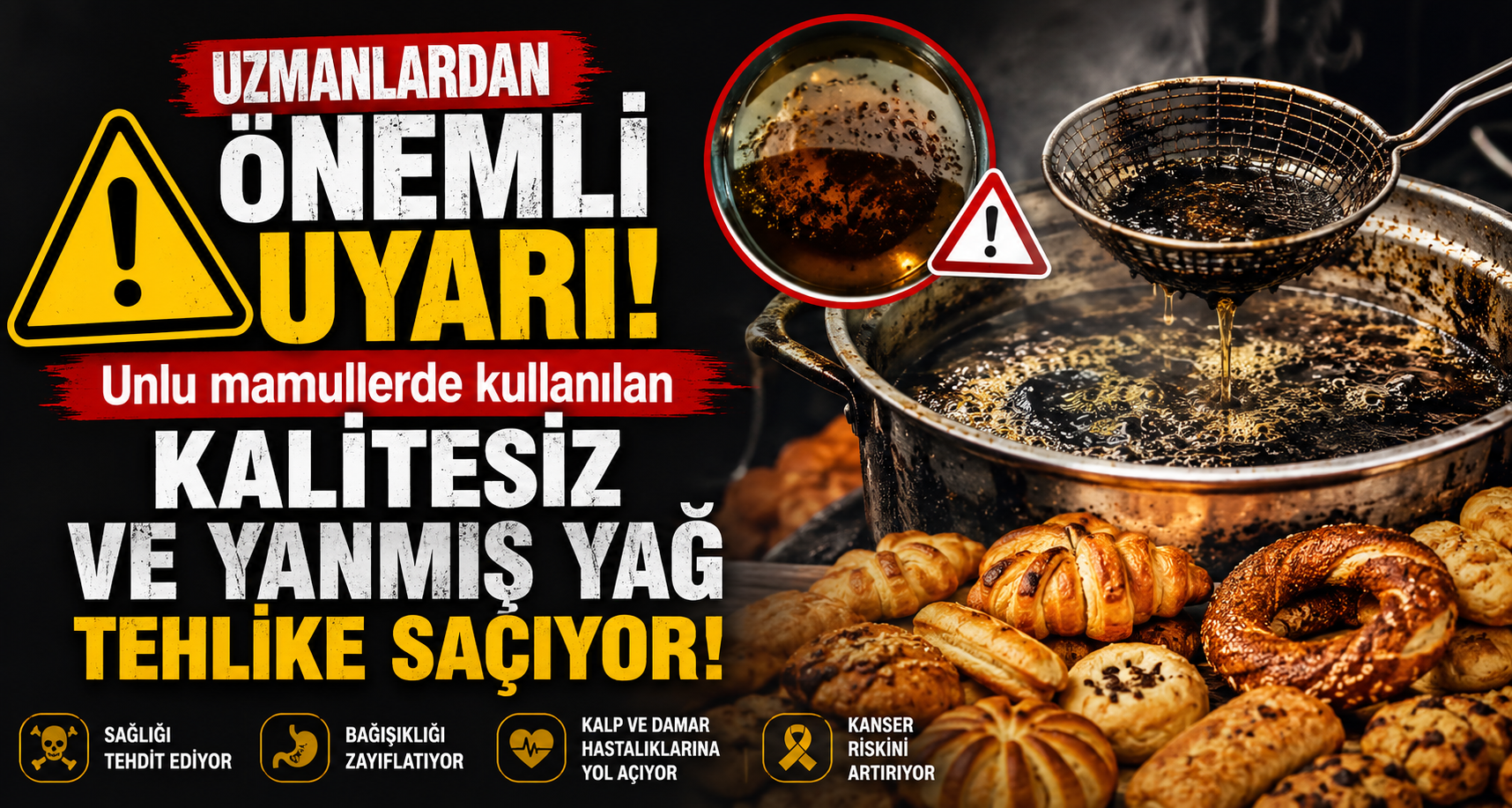 Unlu mamullerde kullanılan kalitesiz ve yanmış yağ uyarısı
