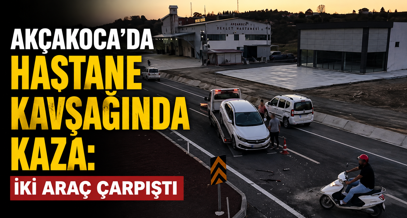 Akçakoca’da Hastane Kavşağında Kaza: İki Araç Çarpıştı