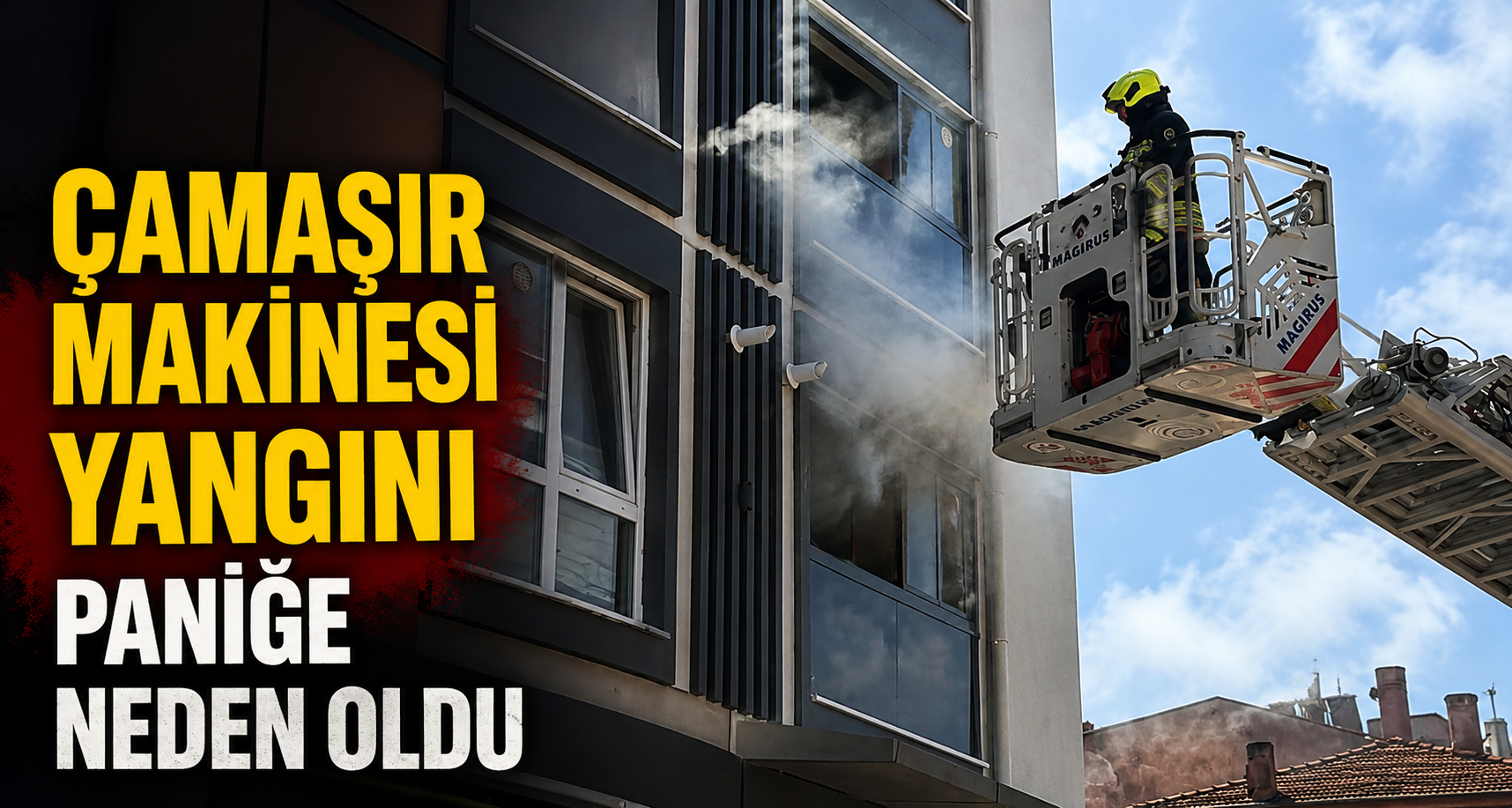 Çamaşır makinesi yangını paniğe neden oldu